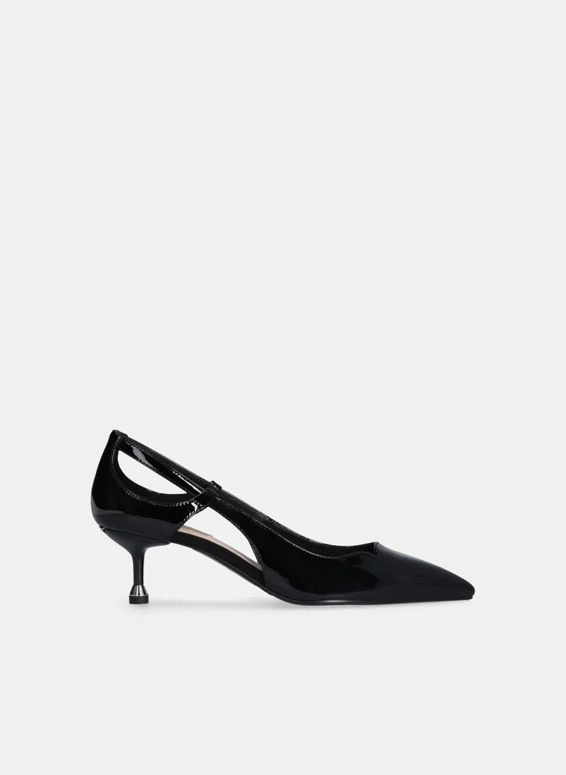 ليو جو Patent leather court shoes with cut-out detailing